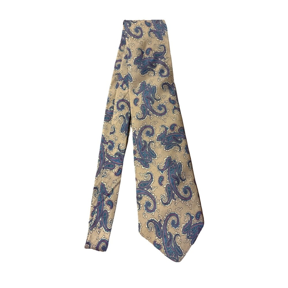 Buckingham Blue Purple Paisley 100% Italian Silk Men’s Neck Tie Made In USA